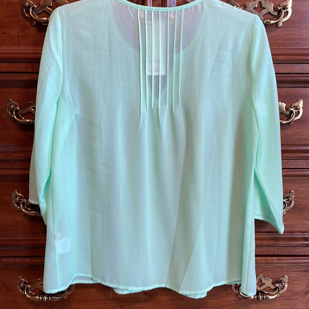 Almost Pink sheer blouse - Picture 2 of 6